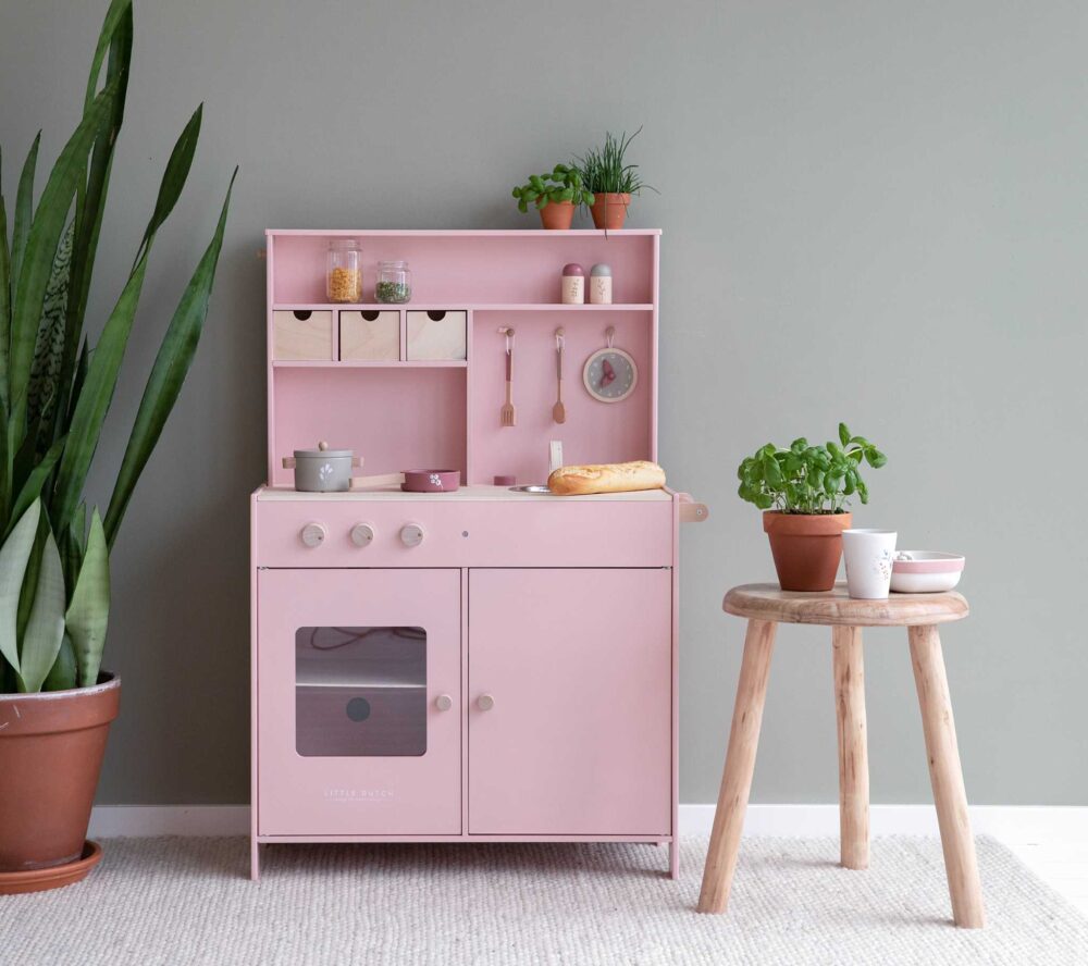 Little Dutch Wooden toy kitchen with accessories (pink)