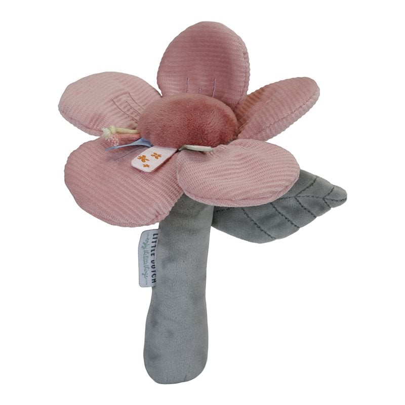 LITTLE DUTCH. Υφασμάτινη κουδουνίστρα με ήχο Λουλούδι Flowers & Butterflies