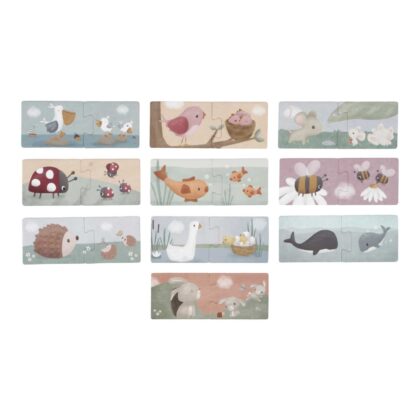 LITTLE DUTCH. Σετ 10 παζλ 2 κομματιών Flowers & Butterflies