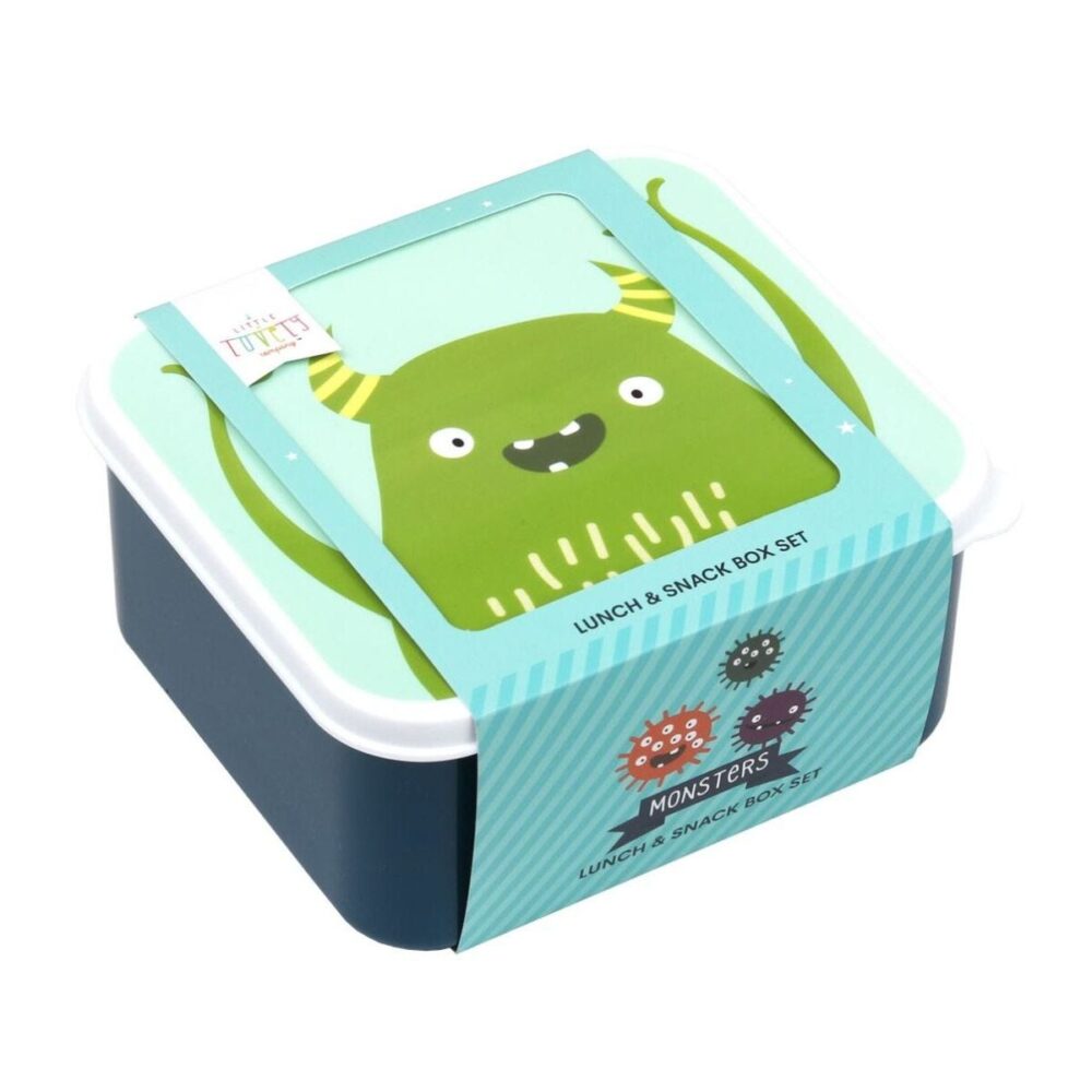 A little lovely company: Σετ 4 δοχεία φαγητού Lunch & Snack Box "Monsters"