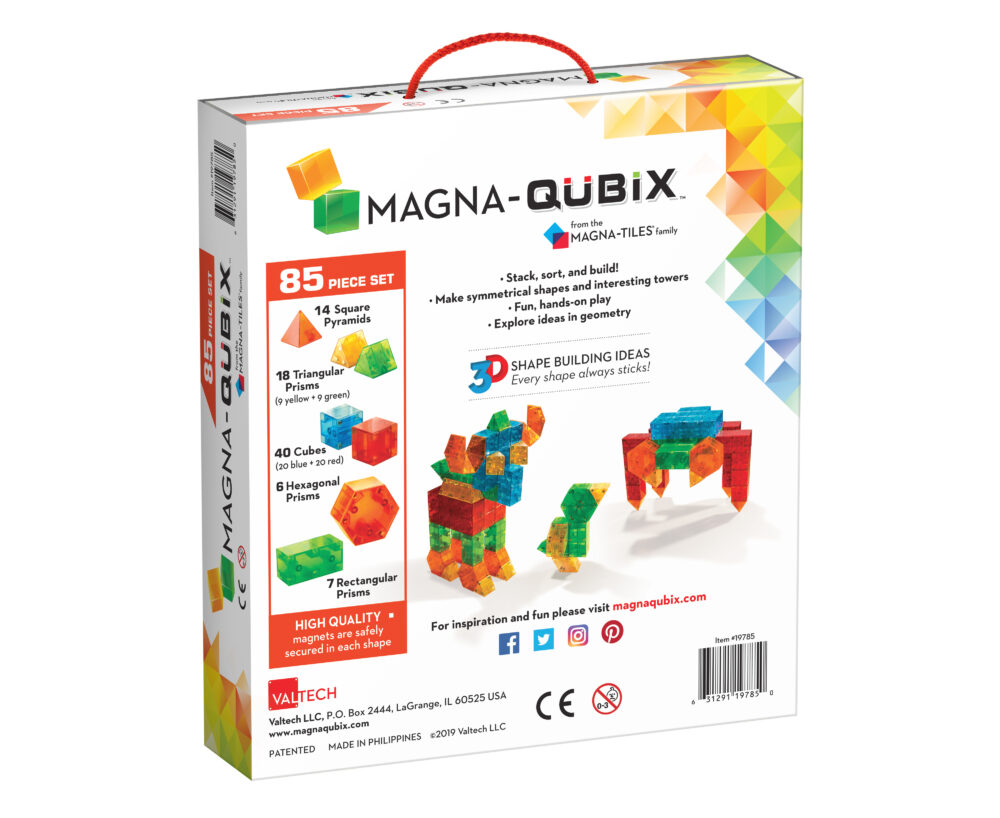 Magna-Tiles Μαγνητικό Παιχνίδι 85 κομματιών QuBix