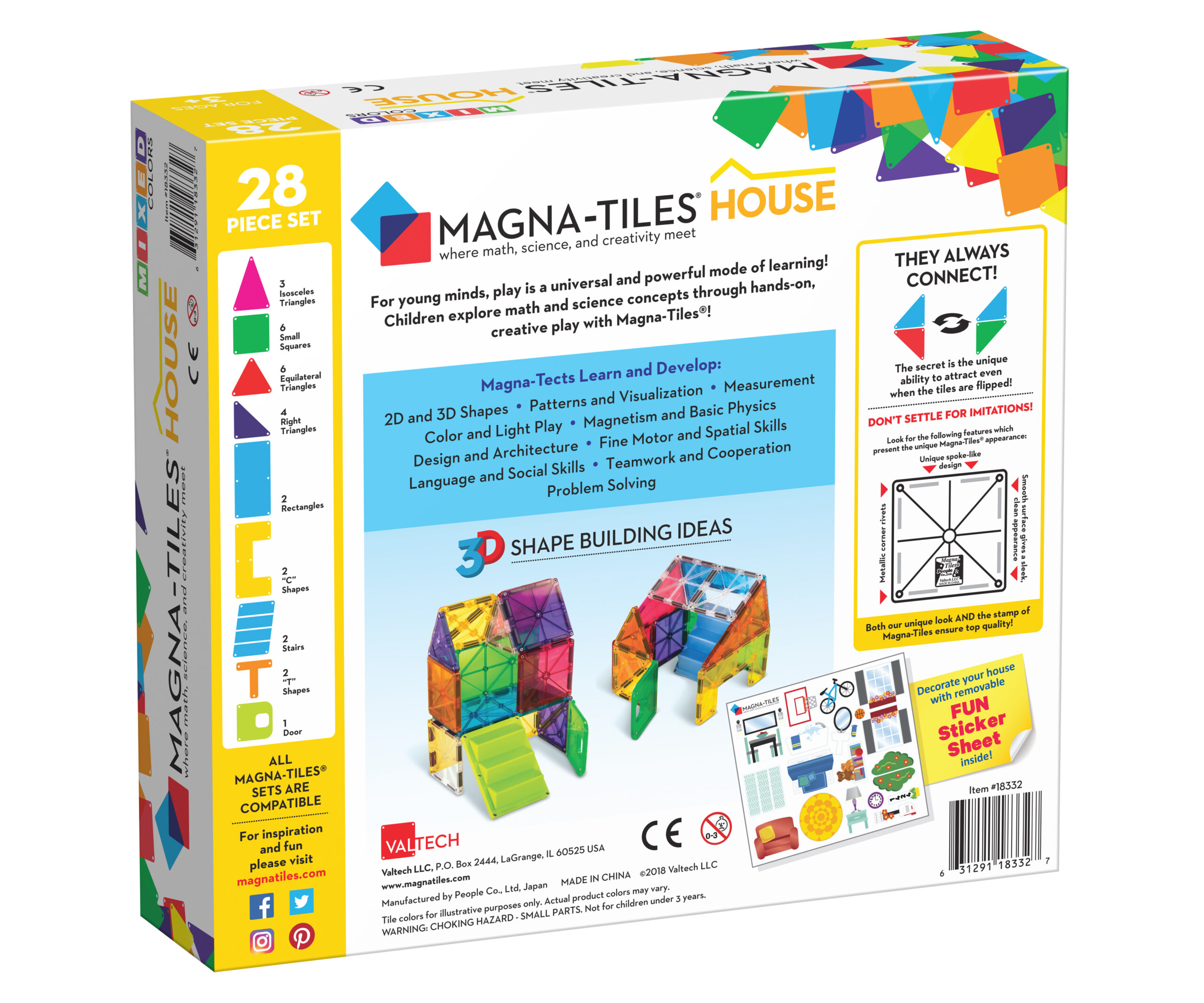 Magna-Tiles Μαγνητικό Παιχνίδι 28 κομματιών House