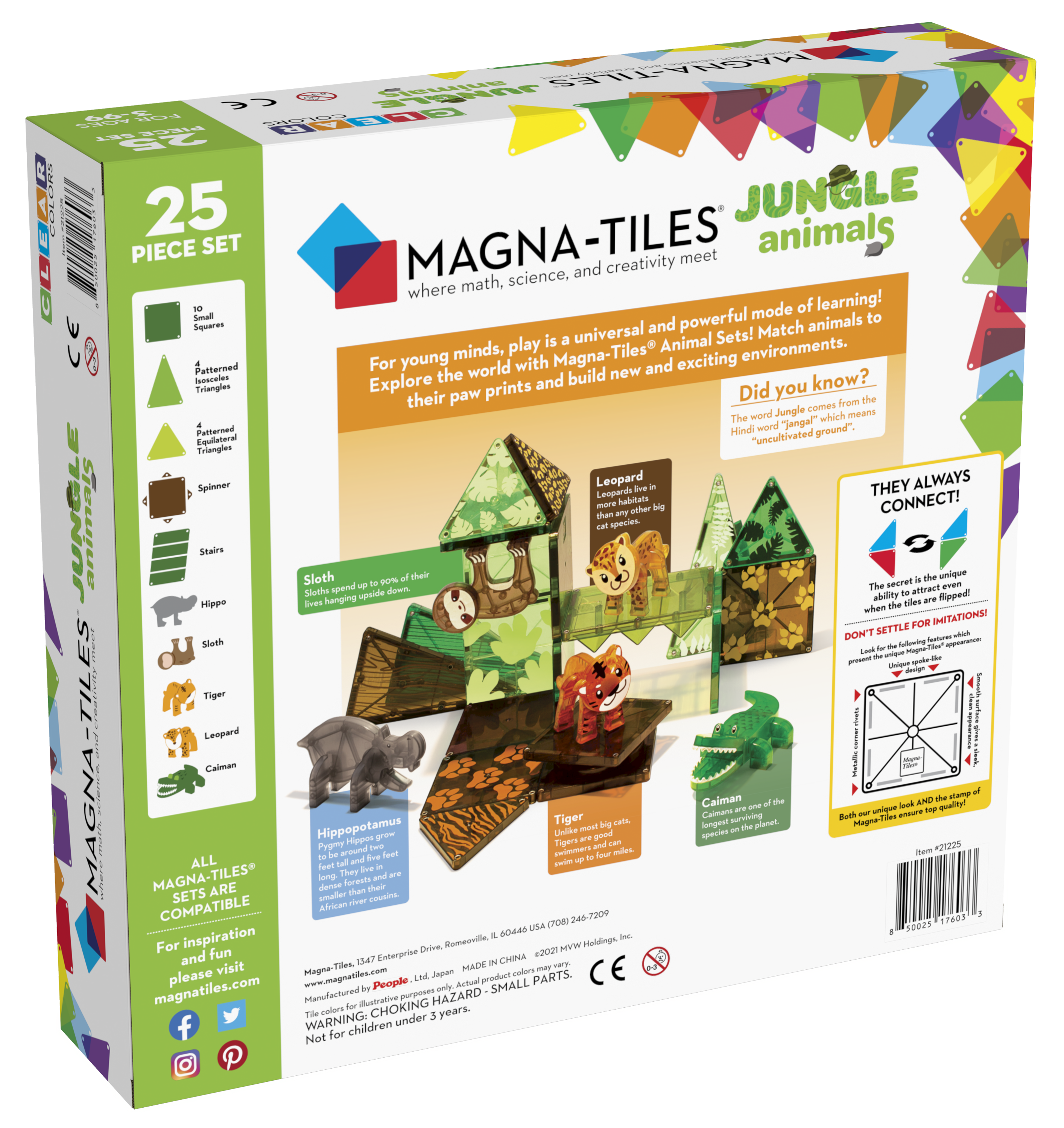 Magna-Tiles Μαγνητικό Παιχνίδι 25 κομματιών Jungle