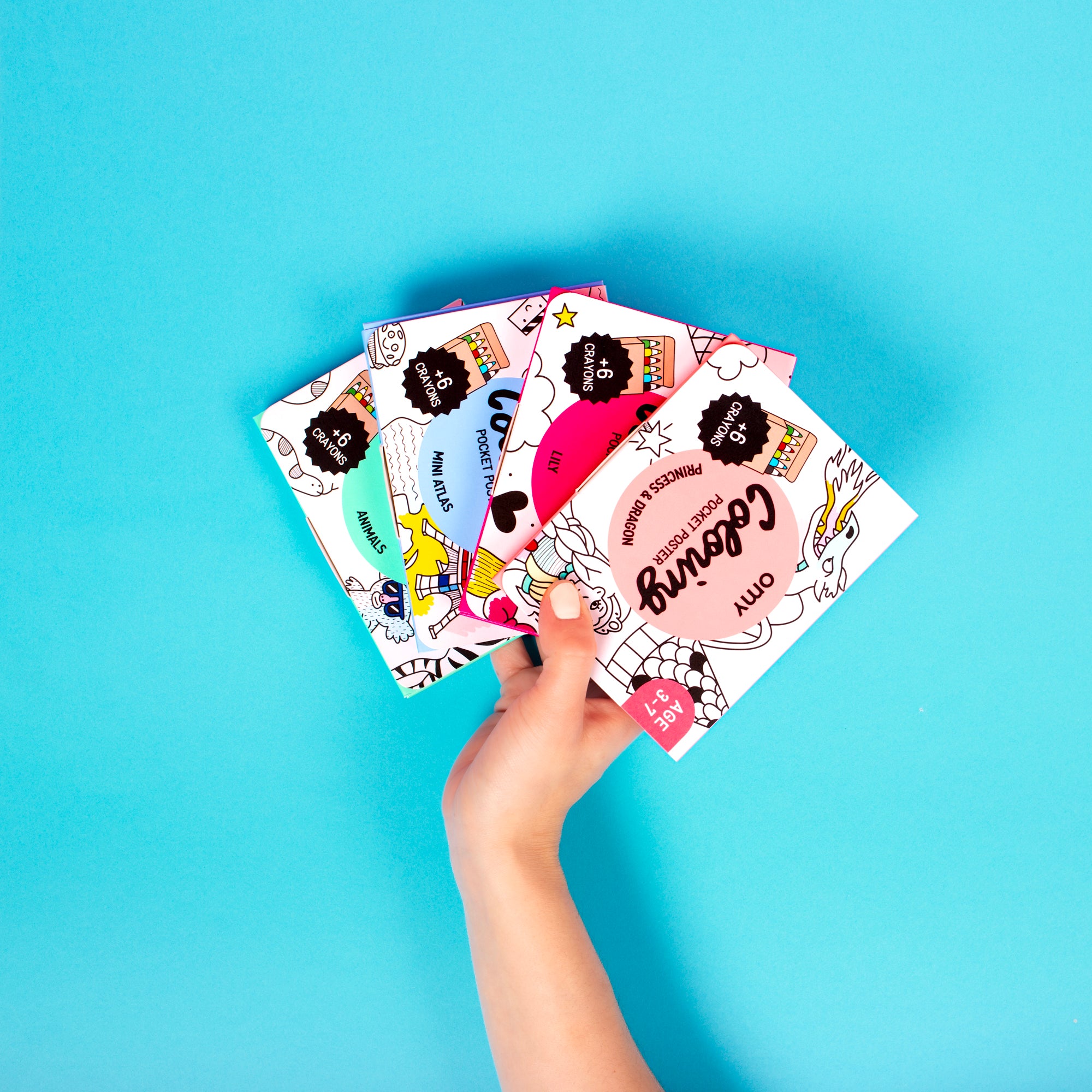 OMY. Αφίσα μίνι για ζωγραφική με ξυλομπογιές Μονόκεροι