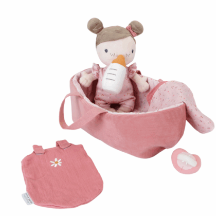 LITTLE DUTCH. Υφασμάτινο μωρό σε καλαθούνα Rosa