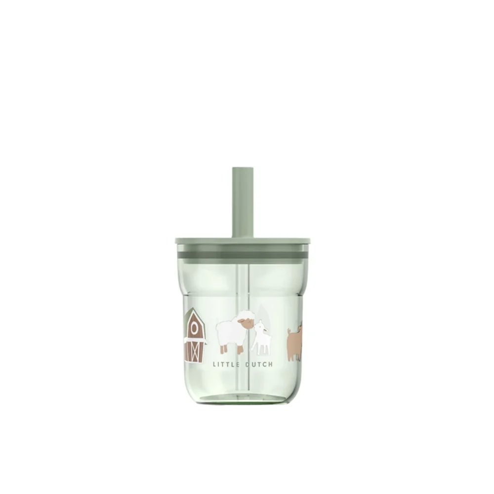 LITTLE DUTCH. Παιδικό ποτήρι με καλαμάκι Mio 250 ml - Little Farm