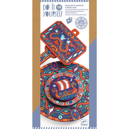 Djeco DIY φτιάχνω ασπίδα και σφυρί με φύλλα χρυσού και αυτοκόλλητα...