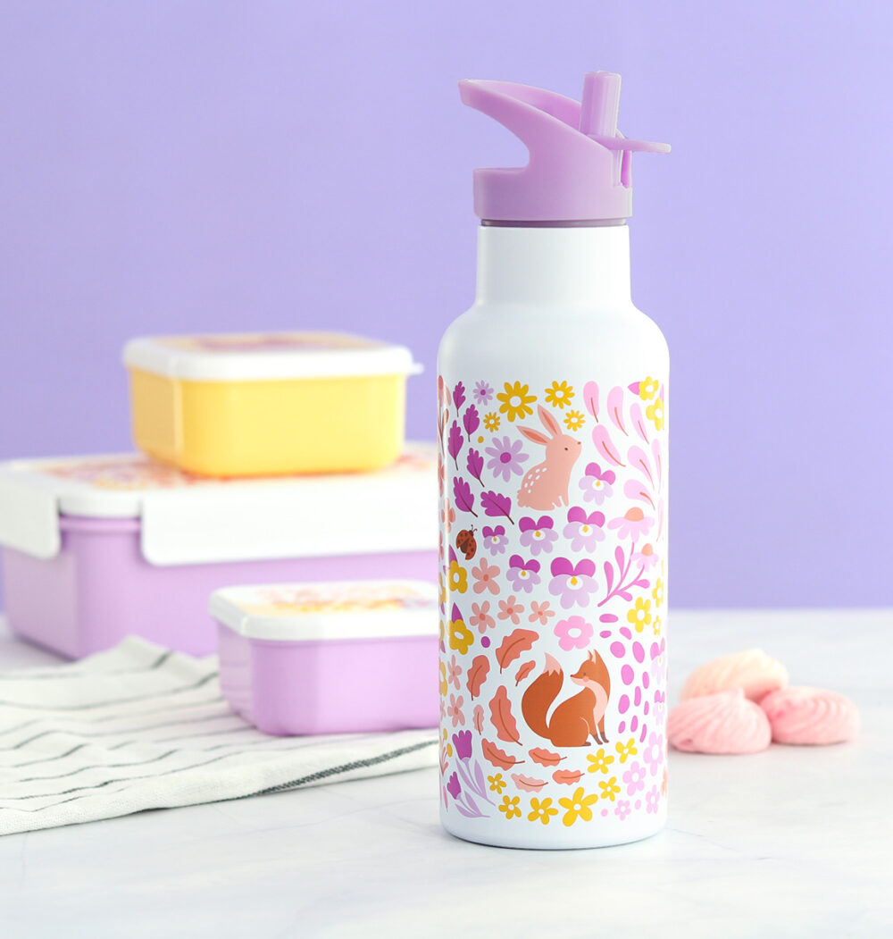 A Little Lovely Company: XL Μπουκάλι με διπλό τοίχωμα από ανοξείδωτο ατσάλι 500ml - Flower garden