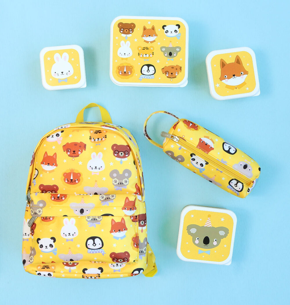 A little lovely company: Σετ 4 δοχεία φαγητού Lunch & Snack Box - Animal Friends