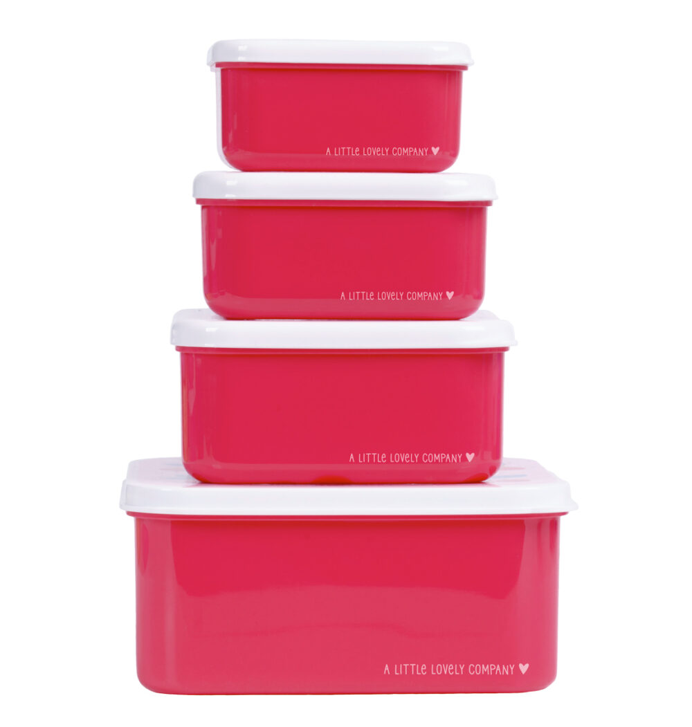A little lovely company: Σετ 4 δοχεία φαγητού Lunch & Snack Box - Cherries