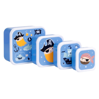 A little lovely company: Σετ 4 δοχεία φαγητού Lunch & Snack Box - Pirates