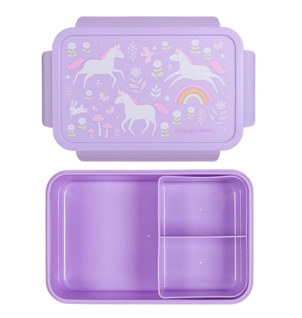 A little lovely company: Δοχείο φαγητού Bento με χωρίσματα 1,2 L - Unicorn Dreams