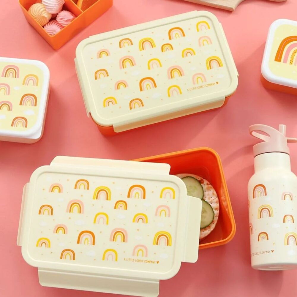A little lovely company: Δοχείο φαγητού Bento με χωρίσματα 1,2 L - Rainbows