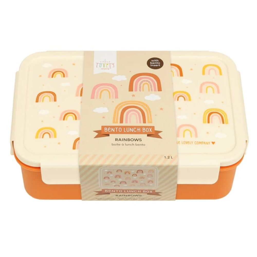 A little lovely company: Δοχείο φαγητού Bento με χωρίσματα 1,2 L - Rainbows