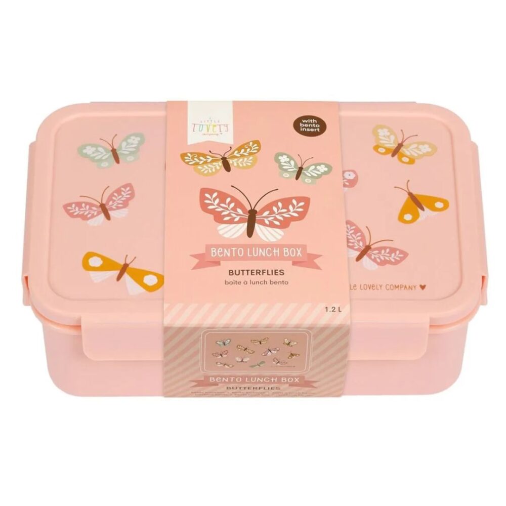 A little lovely company: Δοχείο φαγητού Bento με χωρίσματα 1,2 L - Butterflies